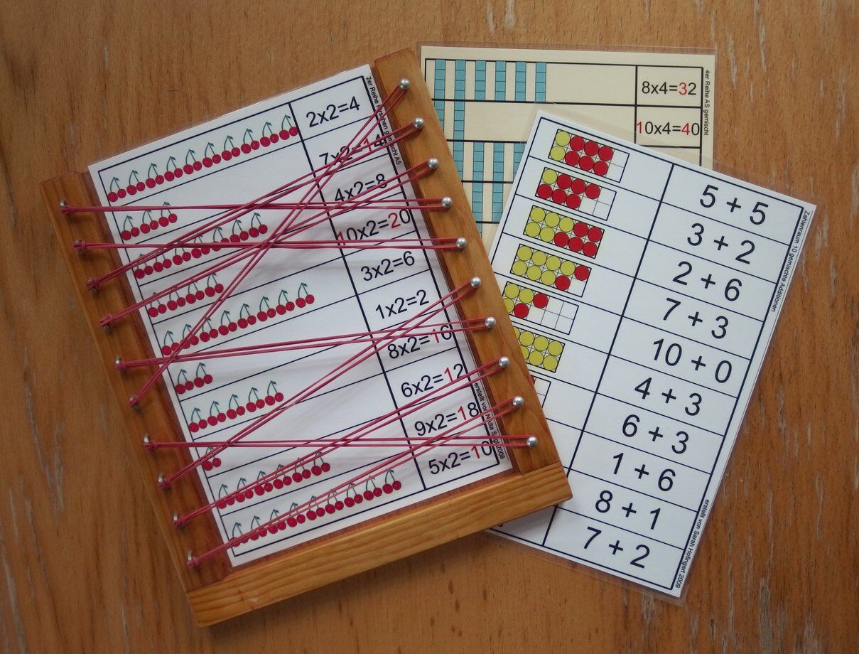 Arbeitlsblätter für das Lernspiel für Montessori, Freinet, Schule und zuhause