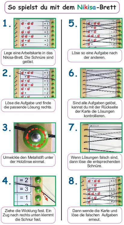 So spielst du mit dem Lernspiel von Nikisa. Für Kinder, Jugendliche und Erwachsene.